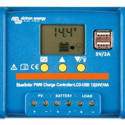 Victron Energy BlueSolar 5 Amp or 10 Amp PWM Charge Controller w/LCD Display & USB