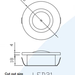 Lumo LED21 XL DownLite 2W Recessed Caravan Light -Cheap Electrical Store LED21XL 66807.1495116809