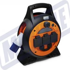 15m Roller Mains Unit Camping Hook Up with LED light