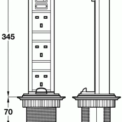 Pop Up Deluxe Power Dock 13amp Sockets With USB Ports -Cheap Electrical Store usb2 31497.1453130721